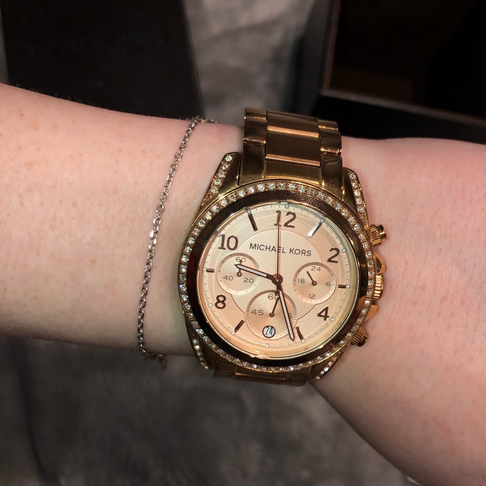 Michael Kors Rose Goldtone Blair Chronograph Watch - Picture 3 of 5